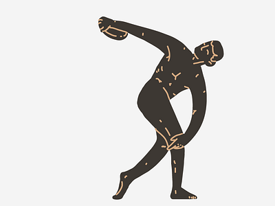 Discobolus antic athletic energy bronze discobolus greek illustration lines minimal myron sculpture thick lines ugly