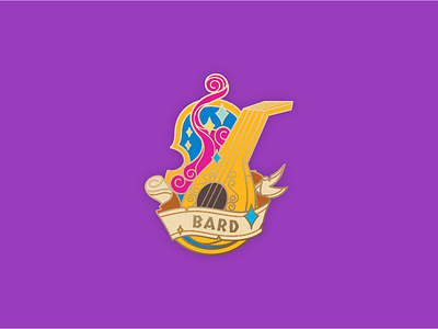 Bard Pin enamel pin gamer games gaming graphic design illustration lapel pin mockup pin rpg