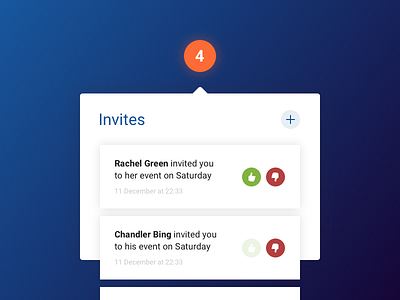 Pending invitations 078 blue dailyui facebook invitation invite orange social media social network