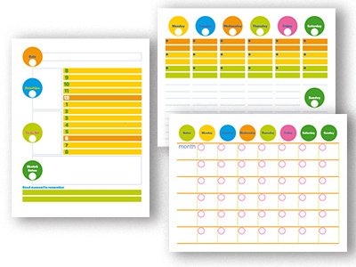 Colorful and Creative Planners colorful day month pdf planner printable template week work