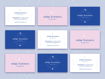 Müge Koyuncu Astrology — Business Cards astrology business cards graphic design moon stars