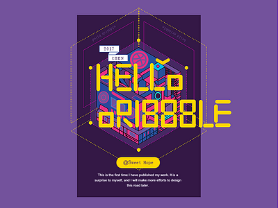 Hello Dribbble 2.5 d hip hop purple