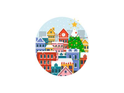 Cristmas Town christmas christmas tree snow town winter