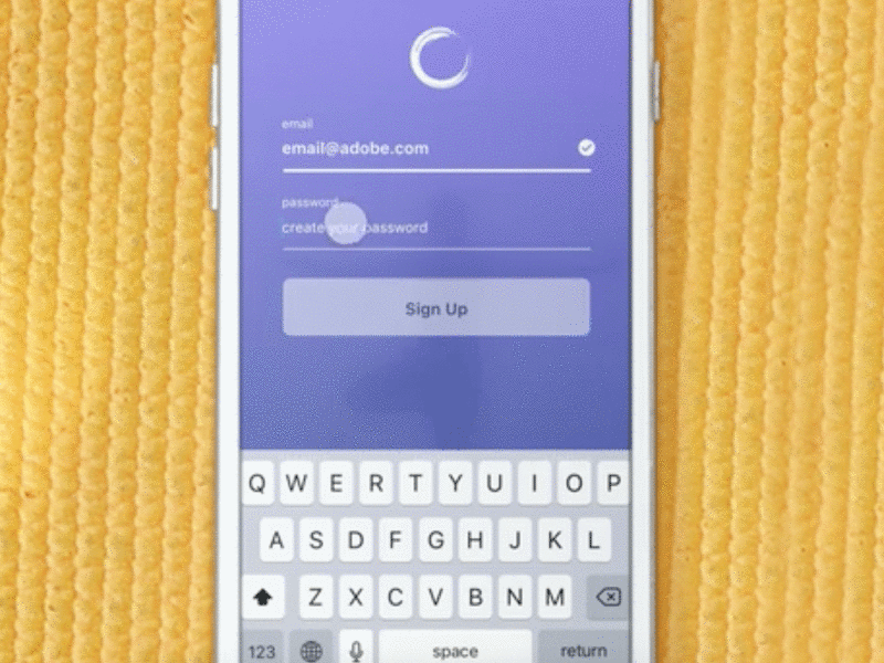 Adobe Live Gif Mat adobe mobile signup ui ux
