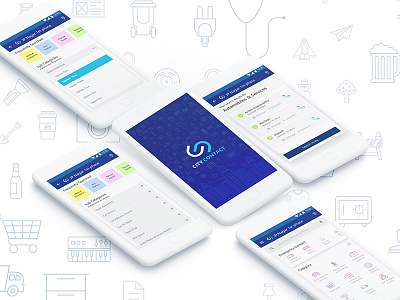 City Contact Mobile Application city contact logo mobile app mock up ravisanath