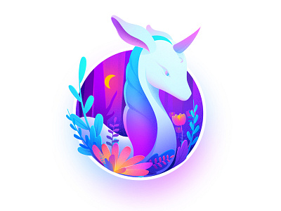 Unicorn color dream illustration