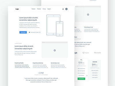 Landing Page Wireframe landing page wireframe ui design