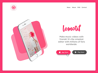 Lomotif Landing Page app download landing lomotif page web webflow website
