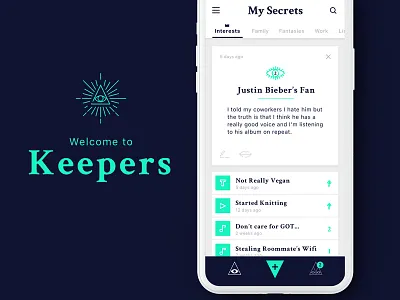 Keepers App Concept app daily ui iphonex mockup sketch ui ux