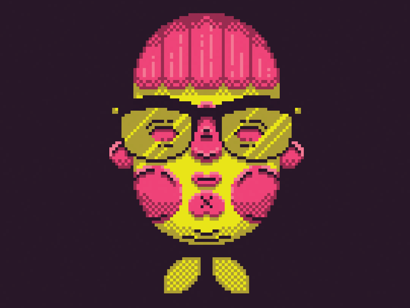 Laser 8bit eyes face glasses grandma head laser old pixel pixel art retro