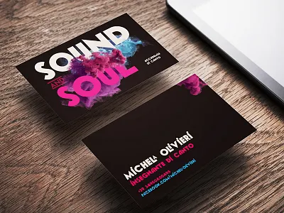 ::: Sound & Soul ::: sing accademy 2018 academy beauty blue business card mood music school smoke smoky trend violet