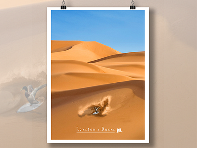 Sand Surfing Duck desert duck photoshop poster sand