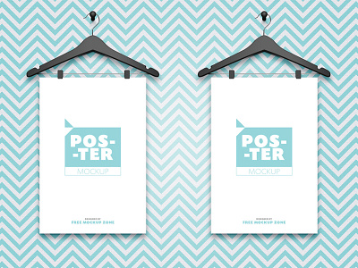 Free 2 Posters Hanging on Hangers Mockup frame mockup free mockup free psd mockup freebie mockup mockup free mockup template poster mockup psd mockup