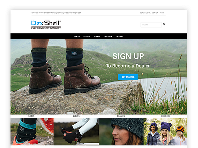 Dexshell creative landing page outdoor website outdoors ui ui design ux website design