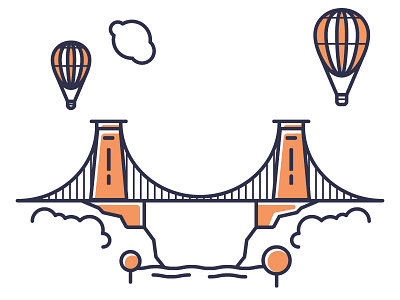 Little Bristol Illustration balloons bristol clifton suspension bridge graphic design illustration