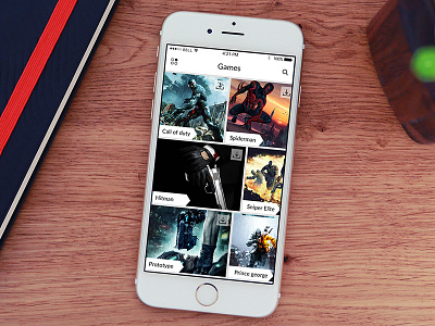 Game Store Home Screen android app app store game applications game store games listing home screen ios app ui design
