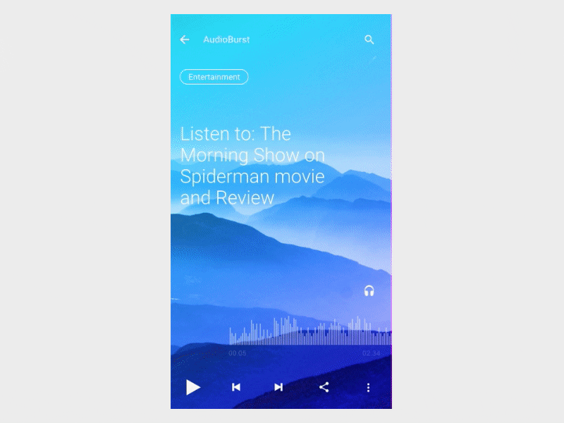 Audioburst. Mobile website design. audio design mobile player radio ui ux