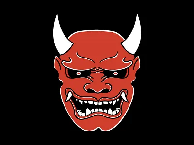 Kanabo mascot demon devil flat japanese logo mascot tattoo ui ux
