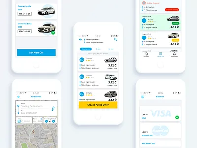 Car Pooling App car car pooling driver ios map mobile order ride transport travel ui ux