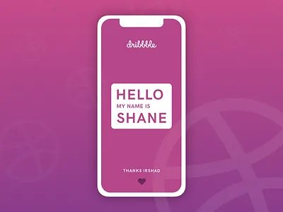 Hello Dribbble debutant hello ios thank you thanks