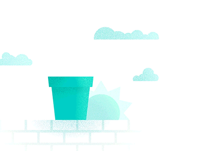 Flower Pot clouds design flower gif grow illustration motion moving sunshine