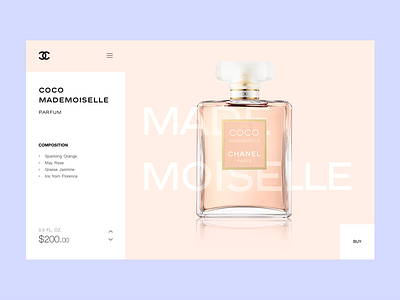 Fragrance buy clean design hint inspiration light parfum shop ui ux web website