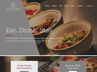 Tŷ Castell Website commercial food tapas website welsh wordpress