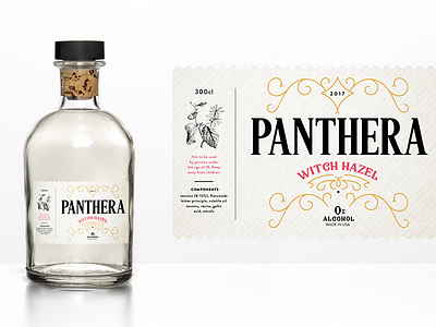Label V2 bottle design emblem label orange packaging panther red retro vintage yellow