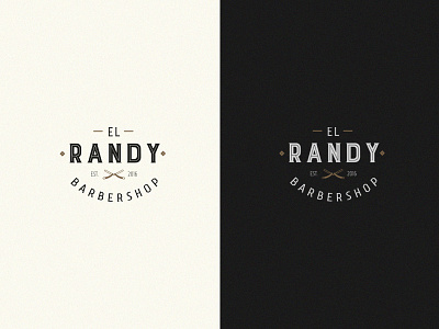 Randy Barber shop Logo barber shop barberia barbershop black elegant gold logo