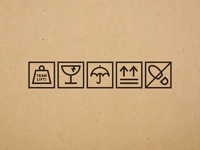 Shipping Container Icons cardboard container fragile heavy icons monoline shipping