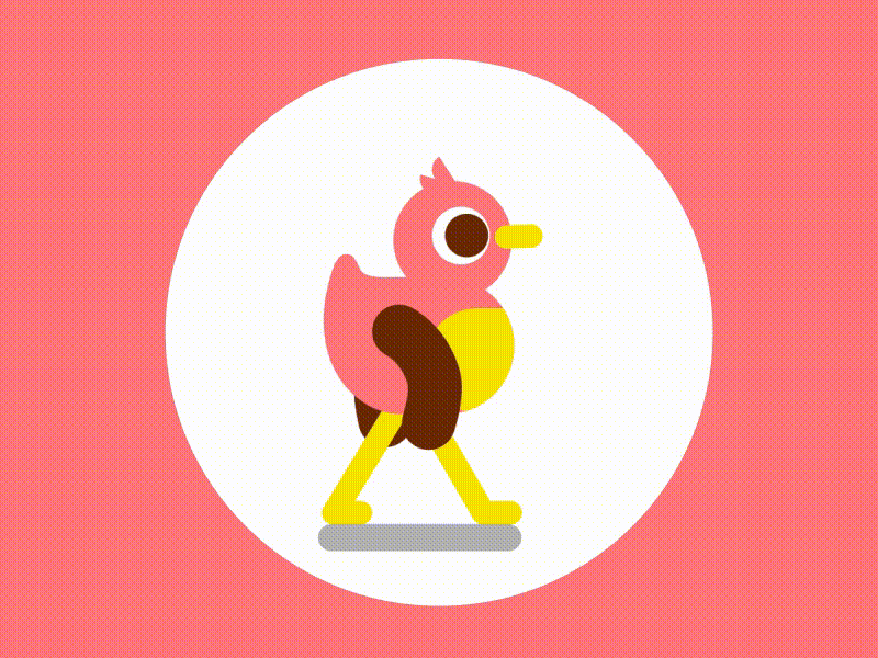 Birdie animate animation bird cute design flat gif motion vector walk