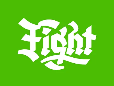 Fight blackletter lettering