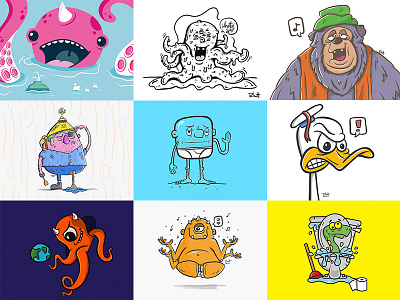 Top Nine 2017 2017 art bright cartoon character design fun humor illustration