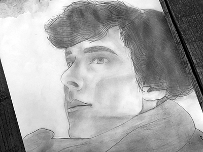 Sherlock Holmes benedict cumberbatch drawing holmes pencil shading sherlock tv