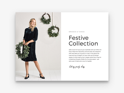 Festive collection design hierarchy minimal spacing typography webdesign