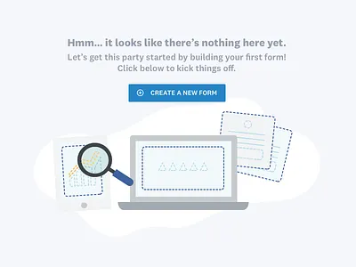 Wufoo empty state buttons empty state form builder forms illustration zero state