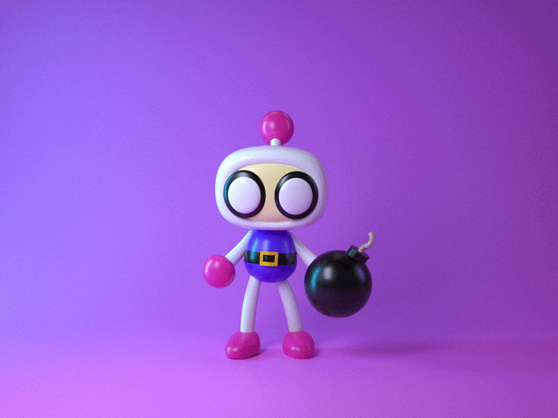 Bomberman 3d bomb bomberman c4d character cinema 4d eyedesyn nintendo octane octane render video game