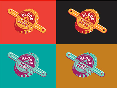 Blood Sweat & Beers Bottle Cap bicycle bottle cap branding crank logo race retro