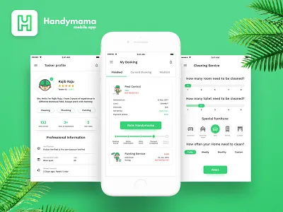 Handymama App Behance Project animation app design cleaning app interaction mobile app service app ui ui design ux