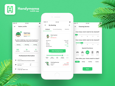 Handymama App Behance Project animation app design cleaning app interaction mobile app service app ui ui design ux