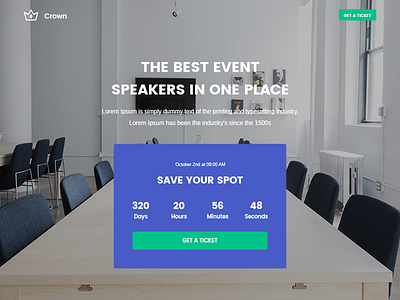 Crown - Event Landing page crown envato themeforest unbounce