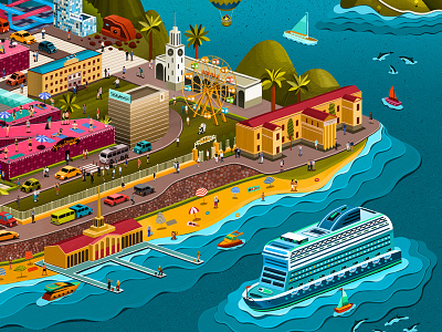 Megafon Sochi adobe andrew cg city color house isometry lebedinsky megafon photoshop