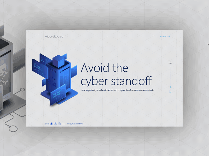 Microsoft Azure azure blue cyber attack hacker infographic isometric microsoft ms ransomware security