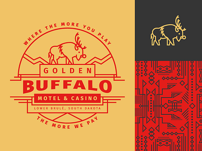 Saxton Horne — Christmas Golden Buffalo bison buffalo casino christmas golden indian native pattern south dakota