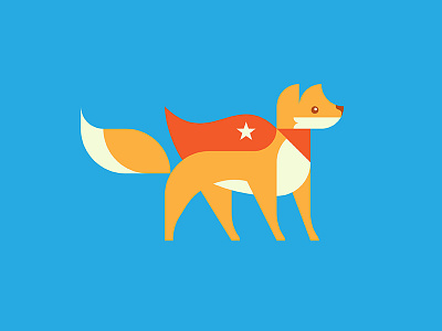 Flying Fox Mascot cape fly fox hero mascot smart star