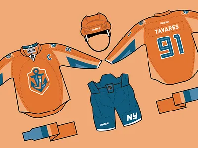 Islanders Alt Jersey brand branding hockey logo logo design logos orange shield sports sports branding sports design team