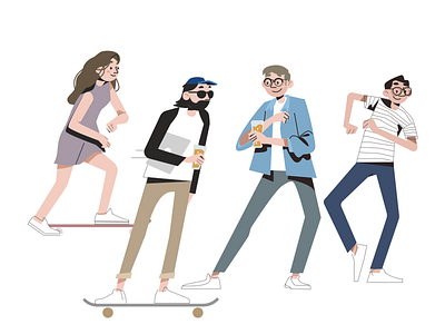 Happy Holidays! dance design happy illustration people skate team