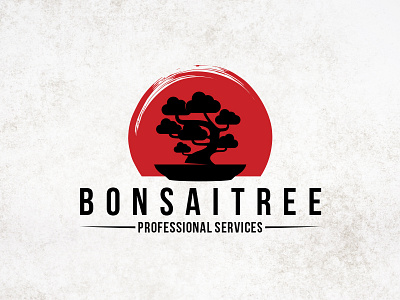 Japanese Bonsai Tree Logo beauty blooming bonsai chinese flower graphicriver japan logo template logotype rising sun stock logo sun tree