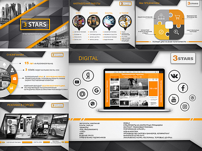 Presentation 3 stars design graphic web