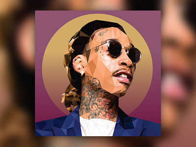 Wiz Khalifa Low Poly design illustration klaifa low poly wiz